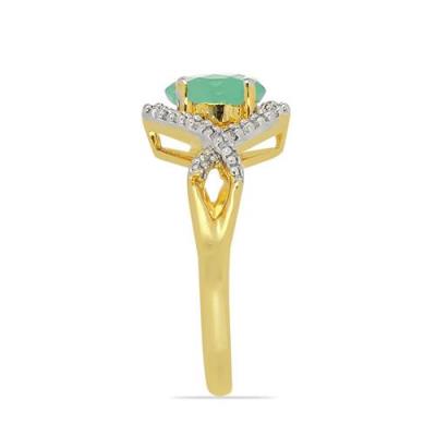 BUY 14K GOLD NATURAL EMERALD GEMSTONE CLASSIC RING